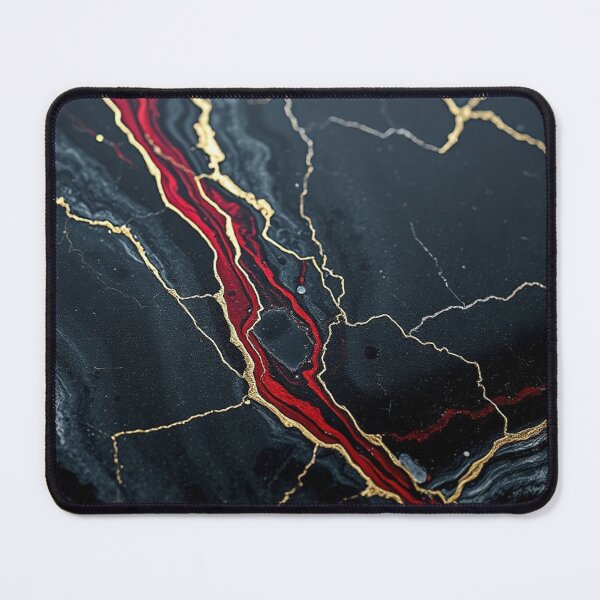 Item preview, Black Red Gold Lava Marble designed and sold by IntelliMindDesigns.
