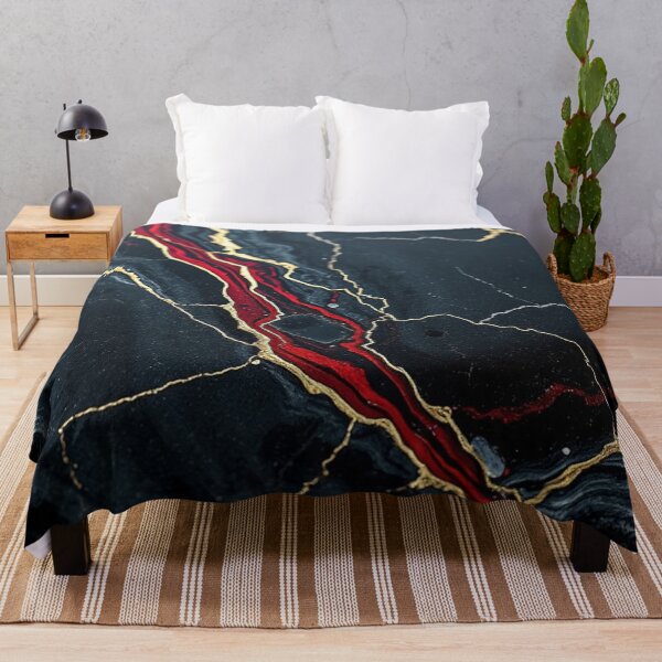 Item preview, Black Red Gold Lava Marble designed and sold by IntelliMindDesigns.