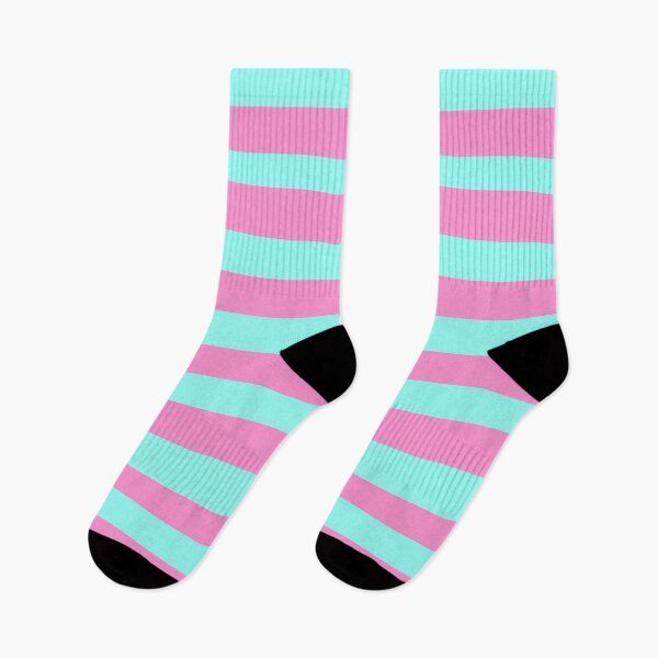 Item preview, Y2K Pastel Pink and Aqua Blue Stripe Pattern | Retro 2000s Horizontal Stripes designed and sold by BrontesWhimsyStore.