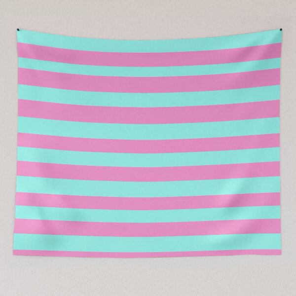 Item preview, Y2K Pastel Pink and Aqua Blue Stripe Pattern | Retro 2000s Horizontal Stripes designed and sold by BrontesWhimsyStore.