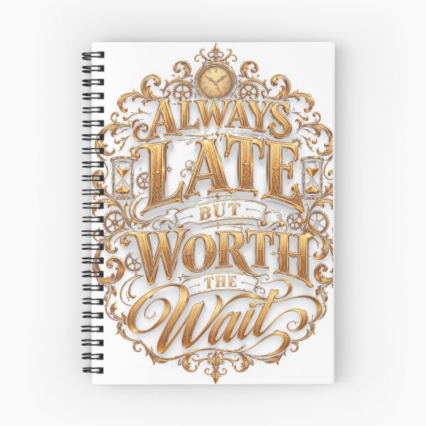 Item preview, Always Late But Worth The Wait – Funny Time Quote Gold Typography designed and sold by 3bqre.
