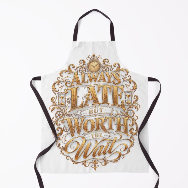 Item preview, Always Late But Worth The Wait – Funny Time Quote Gold Typography designed and sold by 3bqre.