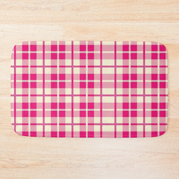 Item preview, Y2K Hot Pink and Cream Plaid Pattern | Retro 2000s Tartan Grid Aesthetic designed and sold by BrontesWhimsyStore.