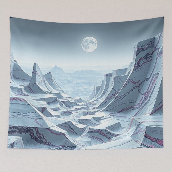 Item preview, Moonlit Desert Canyon Landscape Art designed and sold by IntelliMindDesigns.