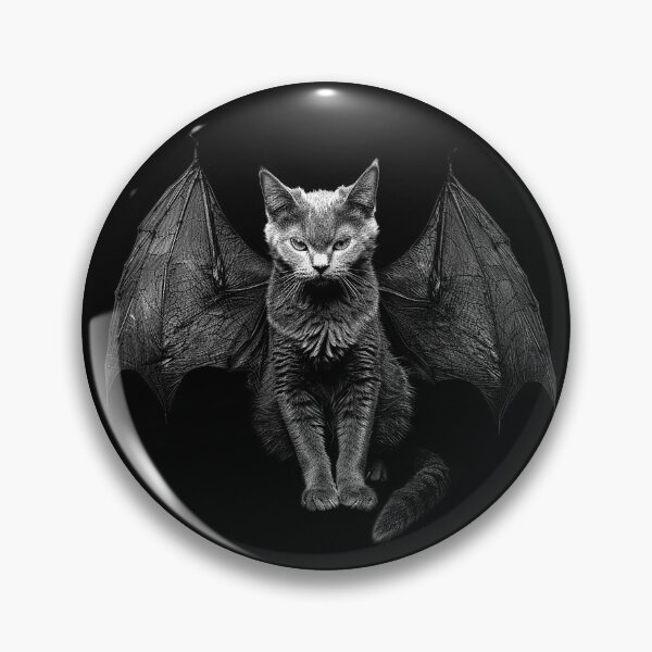 Item preview, Winged Gothic Cat with Bat Wings Black and White Dark Fantasy Art Design designed and sold by inkoutninja.