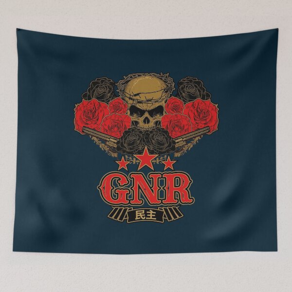 Item preview, GNR Skull Top Hat and Roses Vintage Rock Design designed and sold by FoxDaves.
