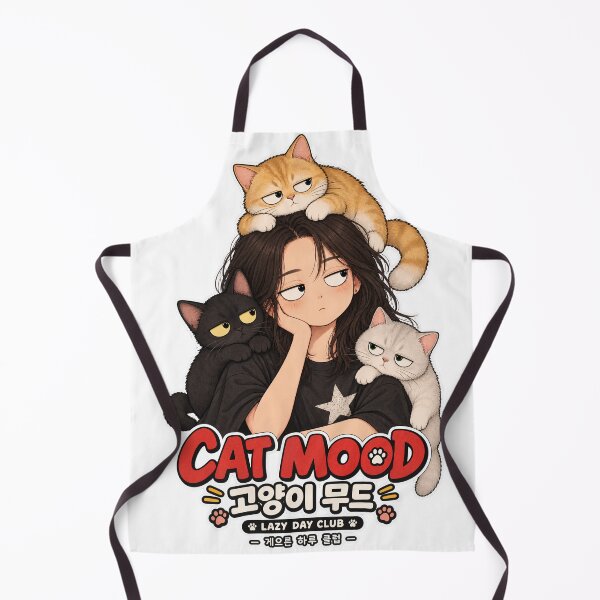 Item preview, Lazy Day Club Korean Aesthetic Cat Mood Illustration designed and sold by SeoulVibeStudio.