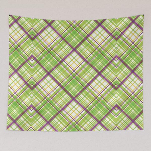 Item preview, Y2K LLime Green and Purple Diagonal Plaid Pattern | Retro 2000s Tartan Grid Aesthetic designed and sold by BrontesWhimsyStore.