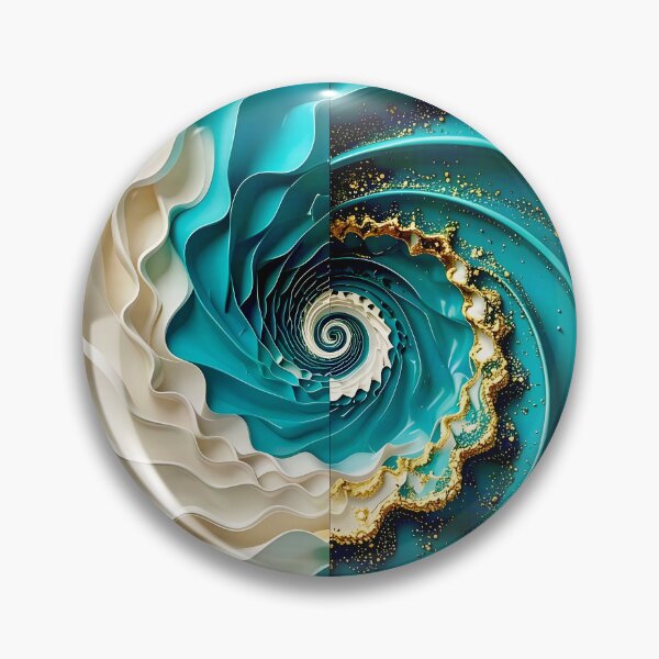 Item preview, Ocean Turquoise and Alabaster Ribbon Vortex designed and sold by Vicky Brago-Mitchell®.