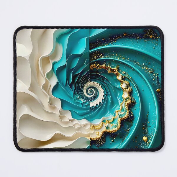 Item preview, Ocean Turquoise and Alabaster Ribbon Vortex designed and sold by Vicky Brago-Mitchell®.