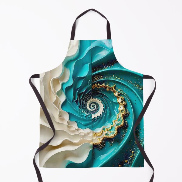 Item preview, Ocean Turquoise and Alabaster Ribbon Vortex designed and sold by Vicky Brago-Mitchell®.
