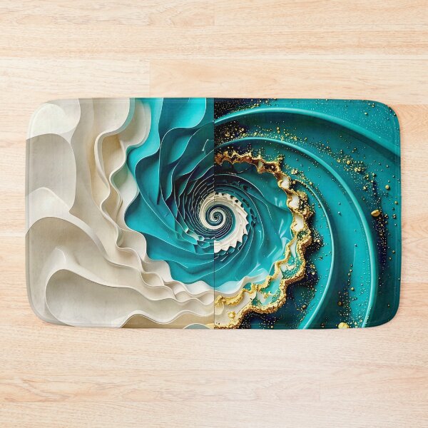 Item preview, Ocean Turquoise and Alabaster Ribbon Vortex designed and sold by Vicky Brago-Mitchell®.