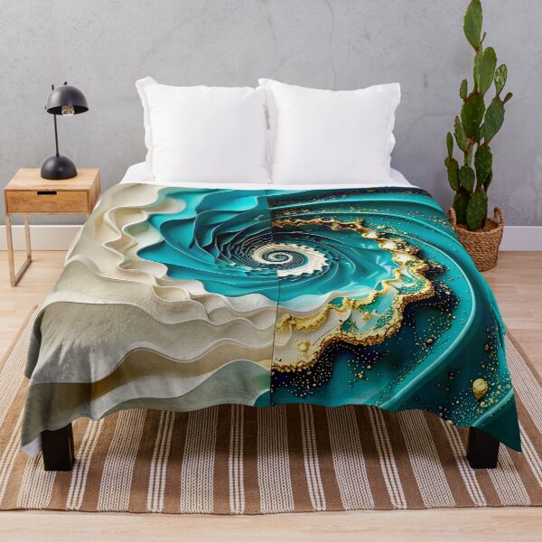 Item preview, Ocean Turquoise and Alabaster Ribbon Vortex designed and sold by Vicky Brago-Mitchell®.