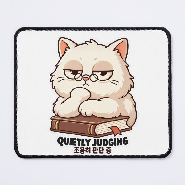 Item preview, Quietly Judging Cat Funny Korean Aesthetic Sticker designed and sold by SeoulVibeStudio.