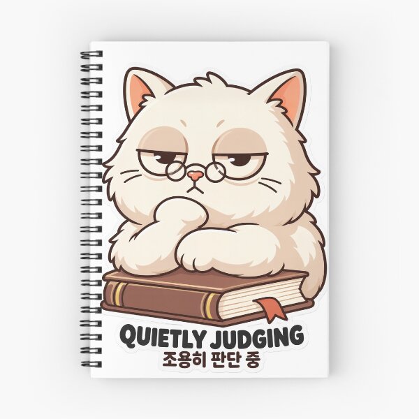 Item preview, Quietly Judging Cat Funny Korean Aesthetic Sticker designed and sold by SeoulVibeStudio.
