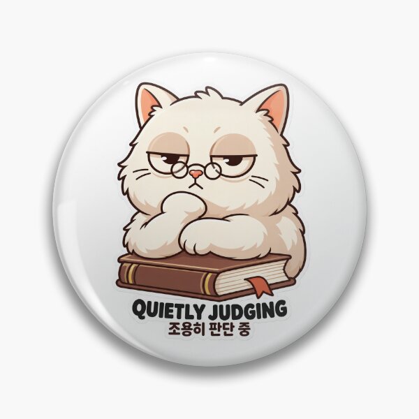 Item preview, Quietly Judging Cat Funny Korean Aesthetic Sticker designed and sold by SeoulVibeStudio.