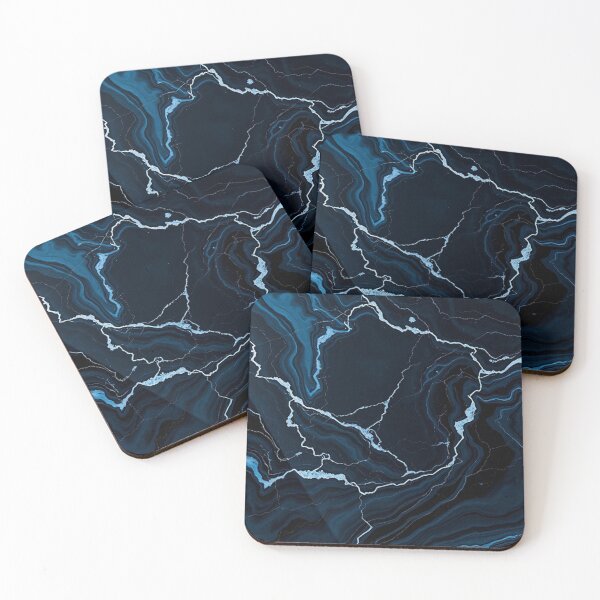 Item preview, Dark Blue Light Vein Marble designed and sold by IntelliMindDesigns.