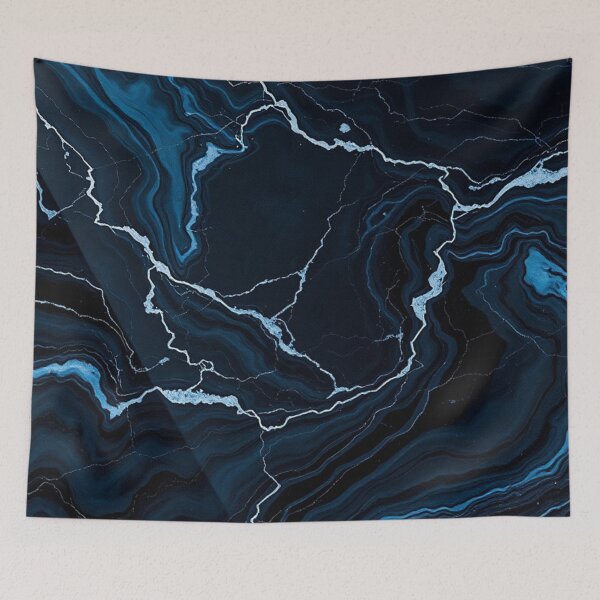 Item preview, Dark Blue Light Vein Marble designed and sold by IntelliMindDesigns.