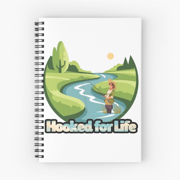 Item preview, Hooked for Life Woman Fishing  designed and sold by ImaginARTDesign.