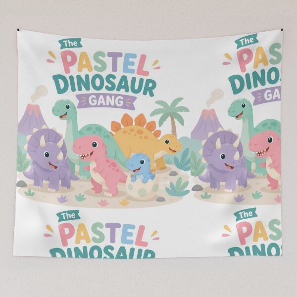 Item preview, Cute Pastel Dinosaurs Seamless Pattern designed and sold by NuviBees.