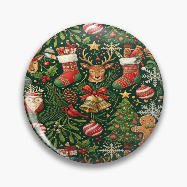 Item preview, Christmas Owls Reindeer Gingerbread Men Holly Pattern designed and sold by Solomon-Ent-144.
