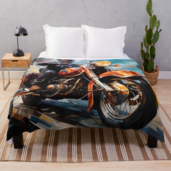 Item preview, Orange Cruiser Motorcycle Rider Dynamic Road Illustration designed and sold by GutyzDesignsES.