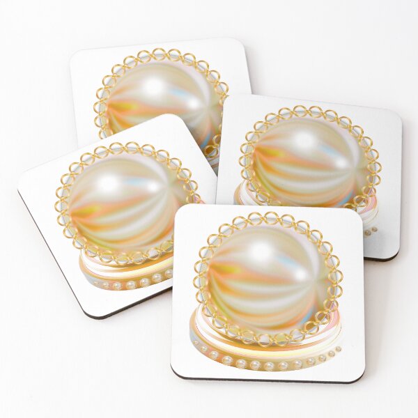 Item preview, Iridescent Magic Crystal Ball with Gold Chain and Pearls designed and sold by MinimalAurashop.