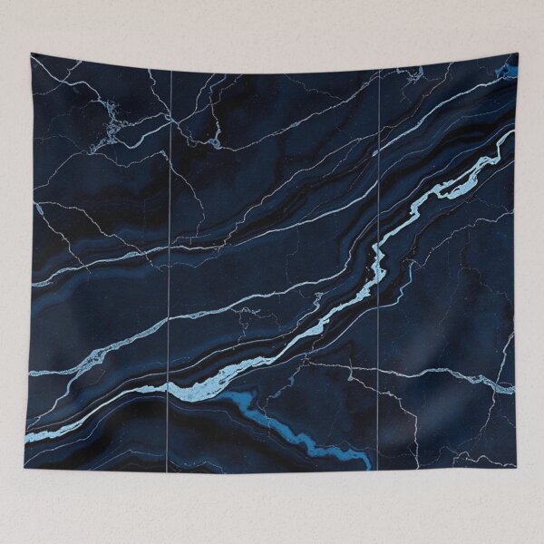 Item preview, Deep Navy Blue Vein Abstract designed and sold by IntelliMindDesigns.