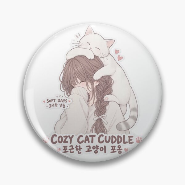 Item preview, Cozy Cat Cuddle Korean Aesthetic Soft Girl Design designed and sold by SeoulVibeStudio.