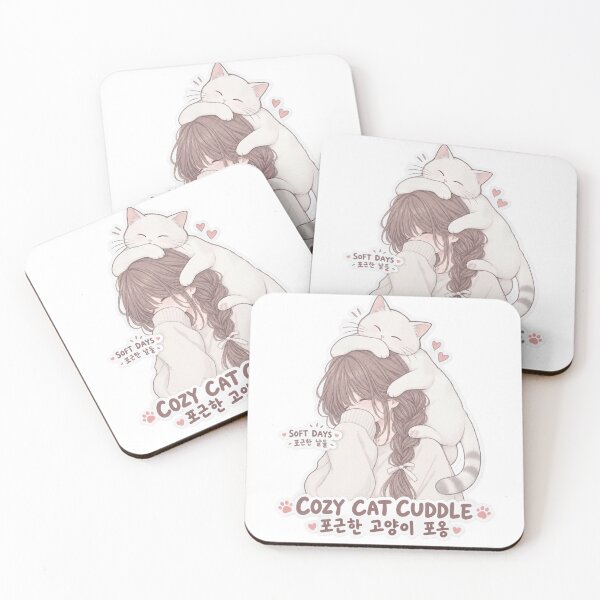 Item preview, Cozy Cat Cuddle Korean Aesthetic Soft Girl Design designed and sold by SeoulVibeStudio.