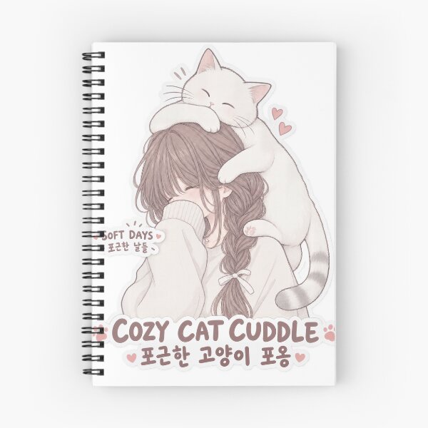 Item preview, Cozy Cat Cuddle Korean Aesthetic Soft Girl Design designed and sold by SeoulVibeStudio.
