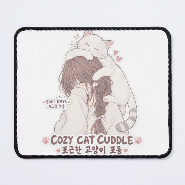 Item preview, Cozy Cat Cuddle Korean Aesthetic Soft Girl Design designed and sold by SeoulVibeStudio.