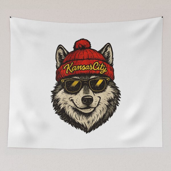 Item preview, Cool Wolf Retro Beanie Sunglasses Graphic  designed and sold by TishMiryah.