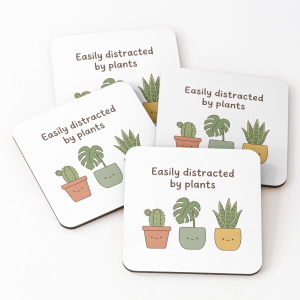 Item preview, Easily Distracted By Plants Cute Kawaii Pots Funny Botanical designed and sold by WorldShop17.