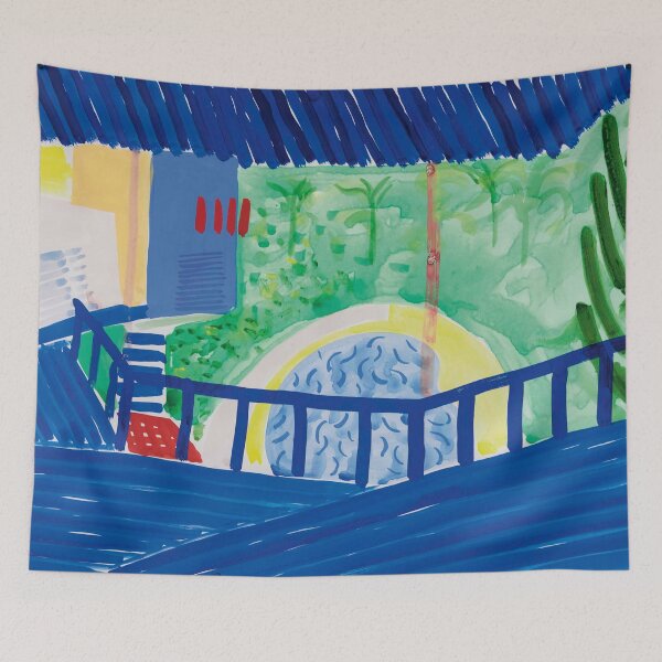 Item preview, David Hockney - Terrace and Pool with Pink Wall designed and sold by AllenReynolds.