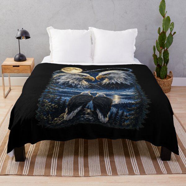 Item preview, Majestic Eagle Moon Night Landscape designed and sold by iepilarz.