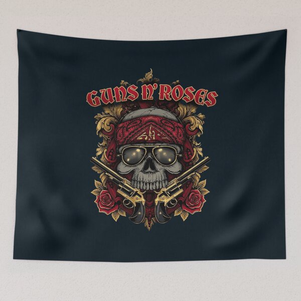 Item preview, Guns N' Roses Ornate Skull Shield Rock Design designed and sold by ZiemannAlden.