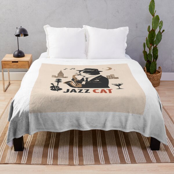 Item preview, Tuxedo Cat Saxophone New York Vintage Art designed and sold by Wandered North.