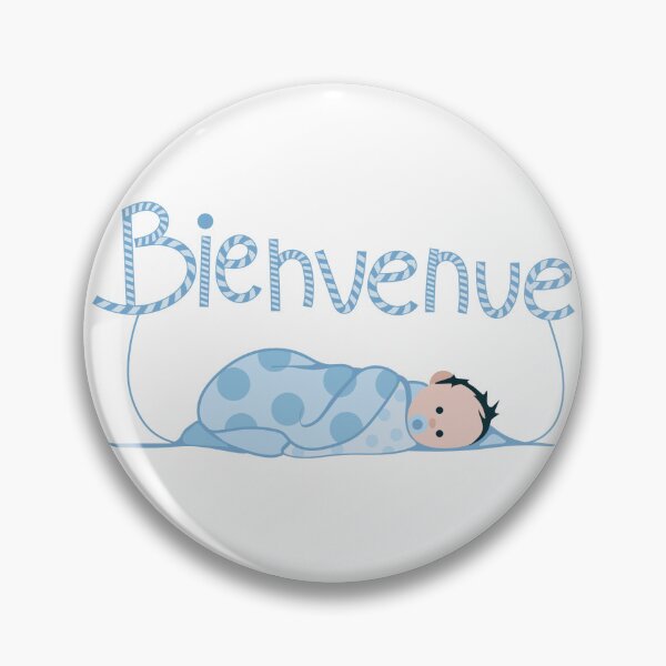 Item preview, New Baby 'Bienvenue' (Welcome) in Blue designed and sold by AnimaliaStar.