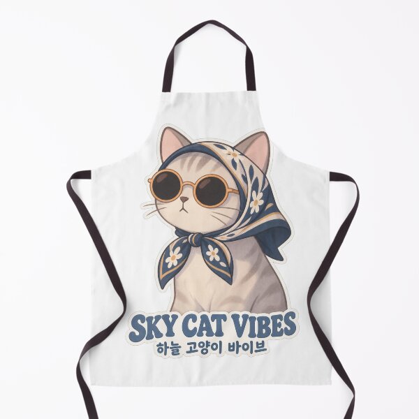 Item preview, Retro Korean Sky Cat Vibes - Cute Hangeul Aesthetic designed and sold by SeoulVibeStudio.