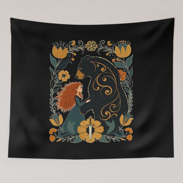 Item preview, Enchanted Bear & Maiden Folk Art  designed and sold by siakupstas.
