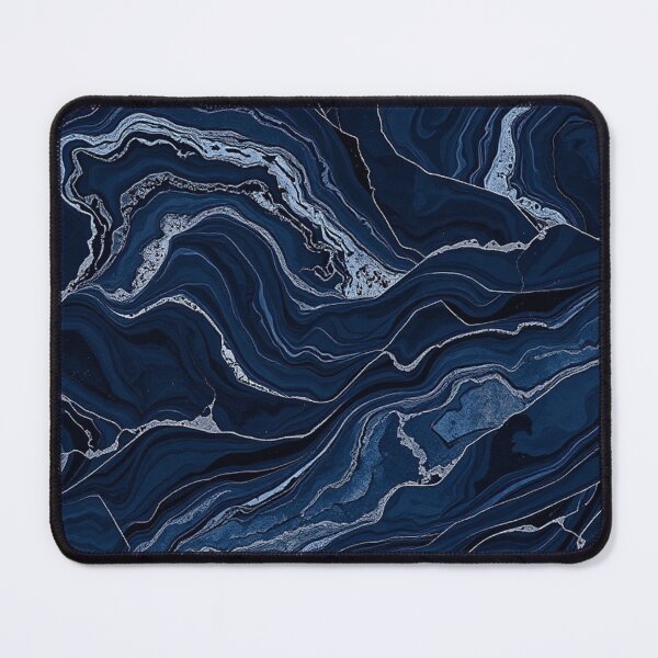 Item preview, Dark Blue Silver Fluid Marble designed and sold by IntelliMindDesigns.