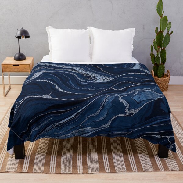 Item preview, Dark Blue Silver Fluid Marble designed and sold by IntelliMindDesigns.