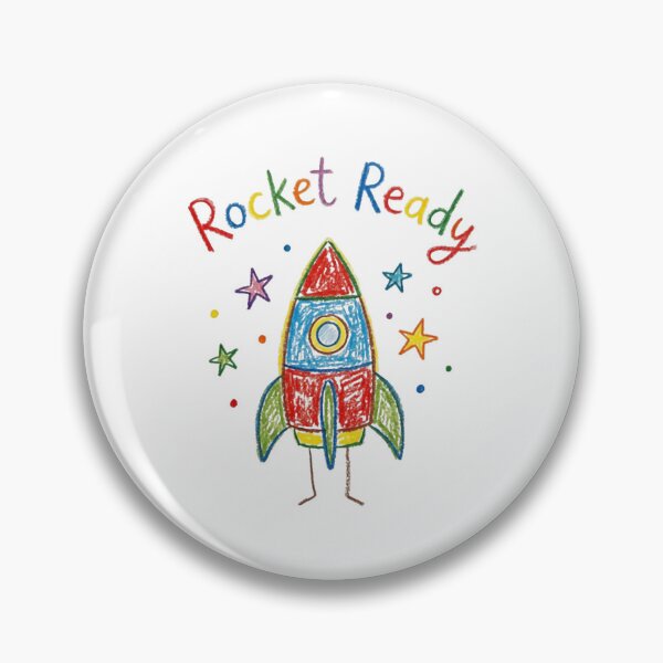 Item preview, Rocket Ready Colorful Crayon Drawing Cute Outer Space Art designed and sold by Zaflab.