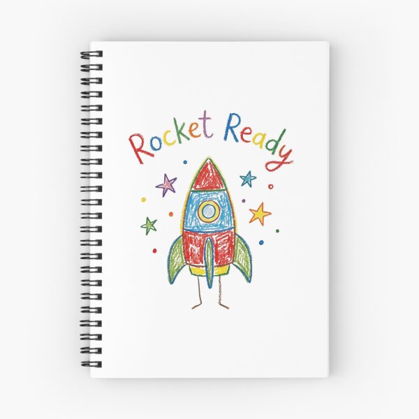 Item preview, Rocket Ready Colorful Crayon Drawing Cute Outer Space Art designed and sold by Zaflab.
