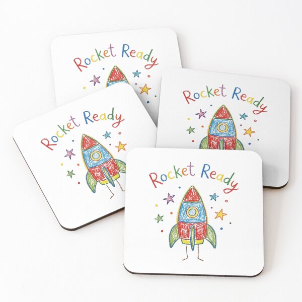 Item preview, Rocket Ready Colorful Crayon Drawing Cute Outer Space Art designed and sold by Zaflab.
