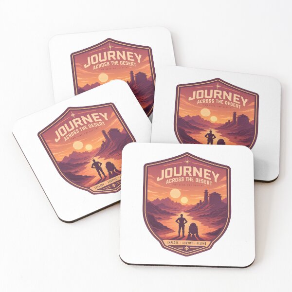 Item preview, Journey Across The Desert - Retro Twin Suns Sci-Fi designed and sold by FrontierCosmic.