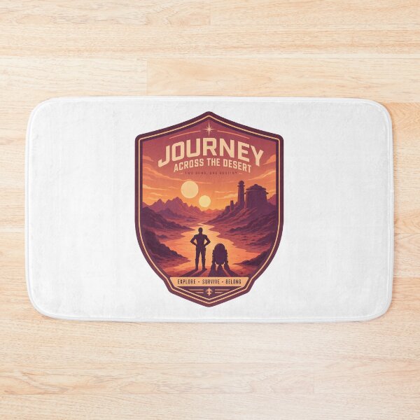Item preview, Journey Across The Desert - Retro Twin Suns Sci-Fi designed and sold by FrontierCosmic.