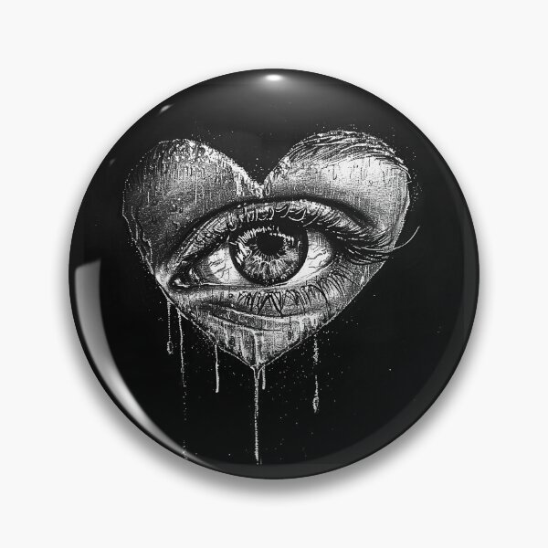 Item preview, Gothic Heart Eye Surreal Black and White Dark Love Art Design  designed and sold by inkoutninja.