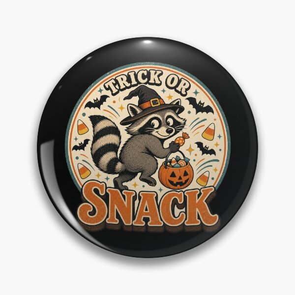 Item preview, Trick Or Snack - Retro Halloween Raccoon designed and sold by Graphic Vibe Designs.